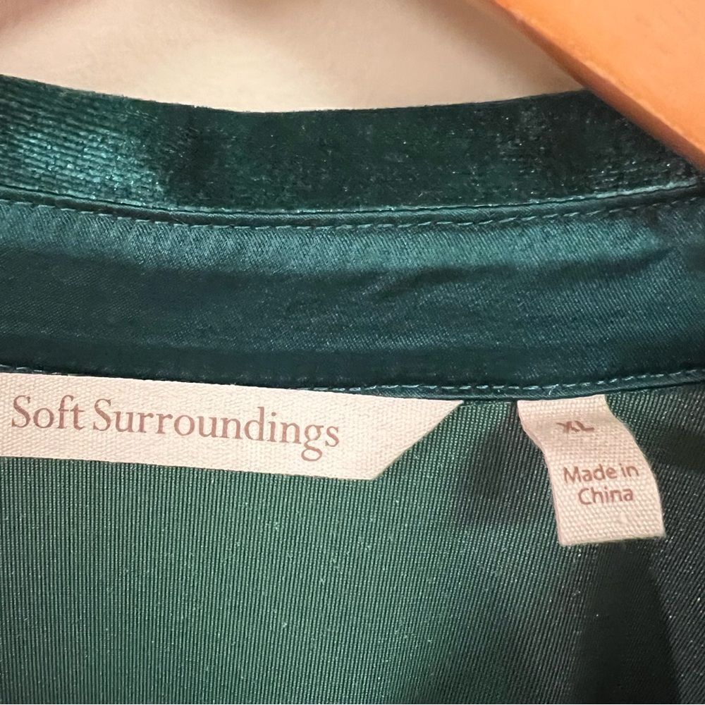 Soft Surroundings Green Button Down Tunic Sz Xl - image 7